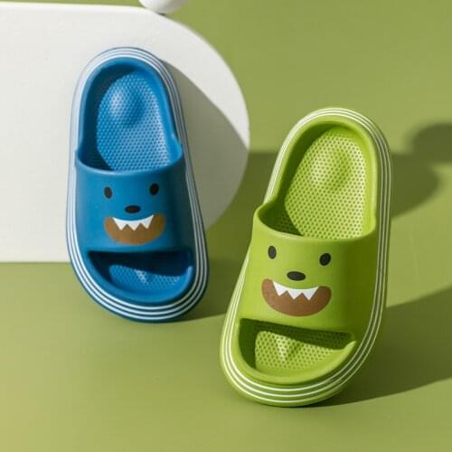 Children slippers summer mens home bathroom bath non-slip soft bottom home cute cartoon children slippers girls