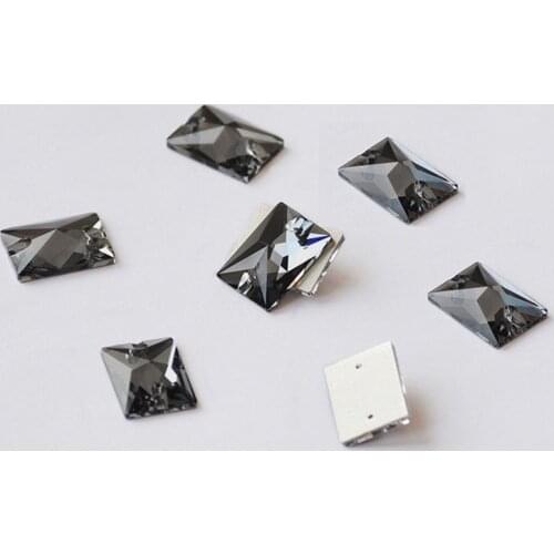 YANRUO Black Diamond 3250 Rectangle 13x18 18x25mm Sew on Rhinestones Flat back Sewing Crystals Rhinestones Stones Garment Beads