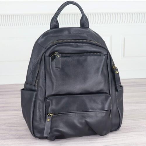 100% Natural Genuine Leather Women Backpack Large Capacity Female Rucksack Shoulder Travel Bags Back Pack School Bags For Girls