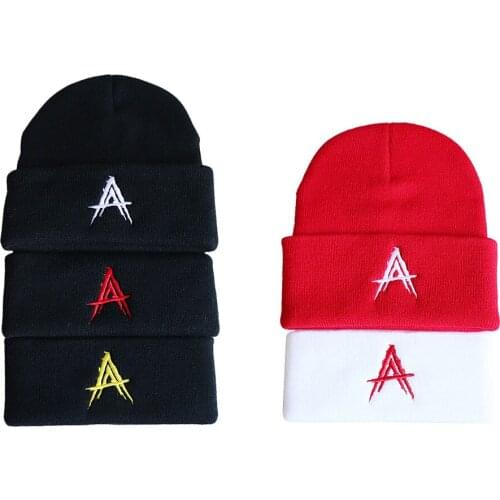 Embroidery Cuffed Plain Beanie Warm Winter Hats Outdoor Knitting Beanie Hat for Men Women Hip-hop Casual Cuffed Beanies Bonnet