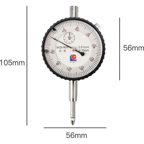 0-10MM Mechanical Pointer Dial Indicator Gauge Meter Precise 0.01mm Resolution Measure instrument Tool