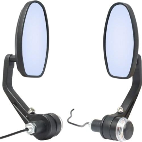 1 Pair 22mm 7/8" Universal Motorcycle Handlebar Bar End Mirrors Motorcycle Rear View Turn signals
