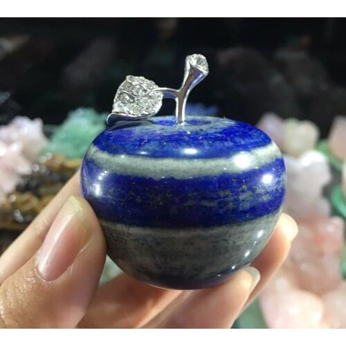 1pcs Natural Crystal apis lazulil Apple Figurine Decoration Christmas gift