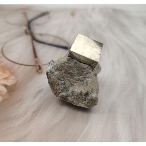 1pcs INCREDIBLE DISPLAY__LARGE Lusterous Pyrite Cubes on Matrix__Navajun Mine , Spain