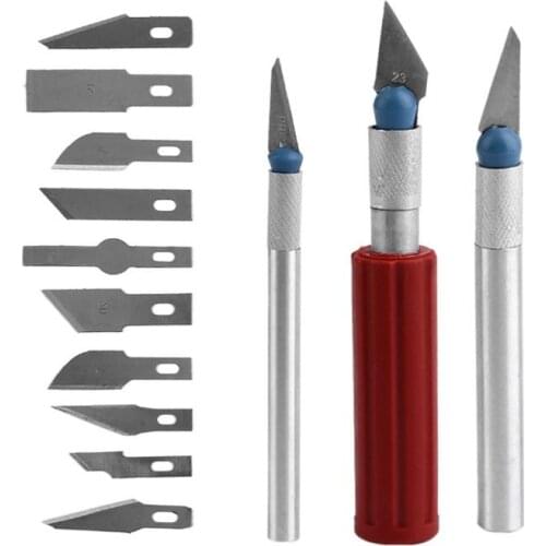 13PCS / Set Carving Knife Metal Steel Leather Craft Tools Sharp Leather Skiving DIY Accessories