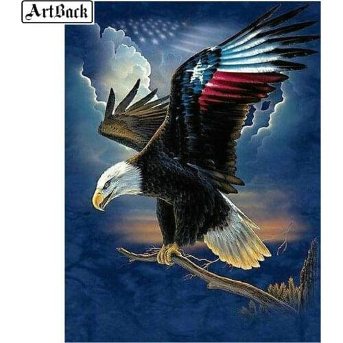 5d diy diamond painting eagle animal full square drill decorative painting 3d diamond embroidery kit diamond mosaic