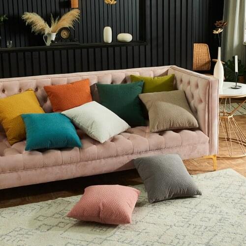 Velvet cushion Household living room sofa pillow cover three-dimensional embossing simple solid color pillow cover without core