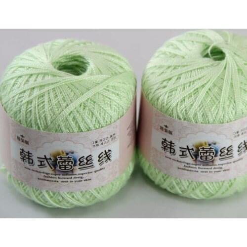 Free shipping 2 BallsX50g High quality soft 100% Cotton Crocheted Yarn Mint 16105