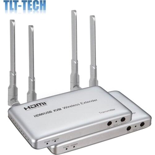 50M KVM HDMI Wireless Extender Audio Video Extension Support 2.4G 5G 1 TX Transmitter 2RX Receiver USB Keyboard Mouse PC To TV