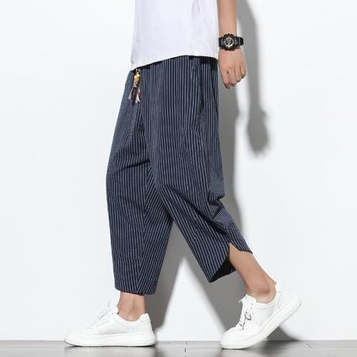 Streetwear Men Vintage Harem Pants Drop Crotch Cotton Hip-hop Men Women Casual Pants Streetwear Baggy Trousers Men 2021