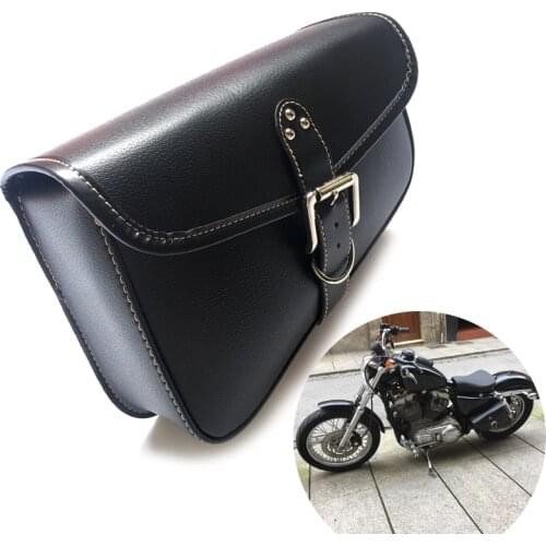 Black Synthetic Leather Right/left Side Motorcycle Saddlebag Saddle Bag For Harley Sportster XL 883 XL 1200 D25