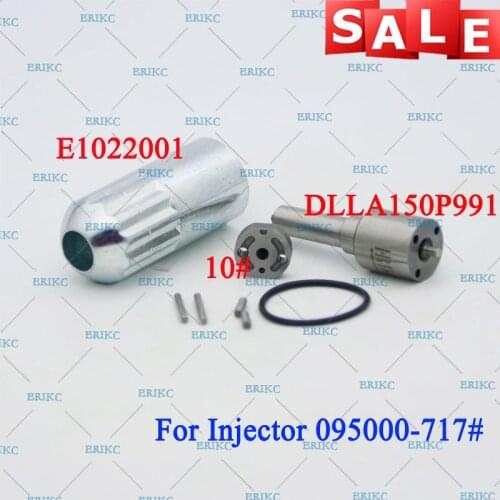ERIKC 095000-7170 095000-7171 Diesel Fuel Injector Overhaul Repair Kits Nozzle DLLA150P991 Valve Plate 10#, Pin, Sealing Ring