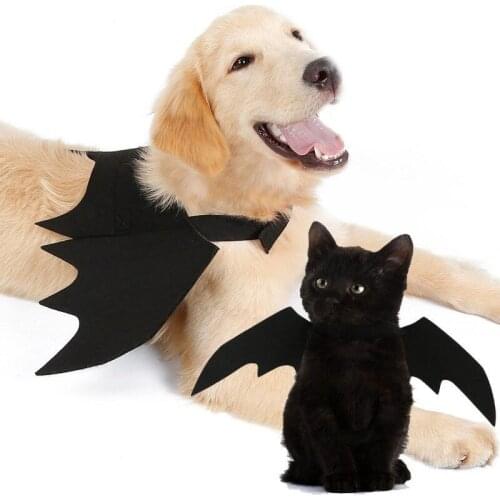 Smooth durable 1 pcs general home entertainment Cat Dog Cosplay Clothing Halloween Party for Pet Supplies Costume Black Bat Wing