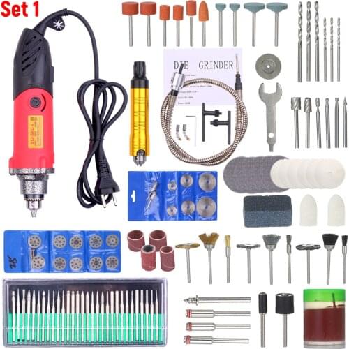 EU/US 60Hz Multifunction Electric Rotary Drill Sander Polishing Tool Set 6 110V 240W Rotary Tool Kit Variable Speed