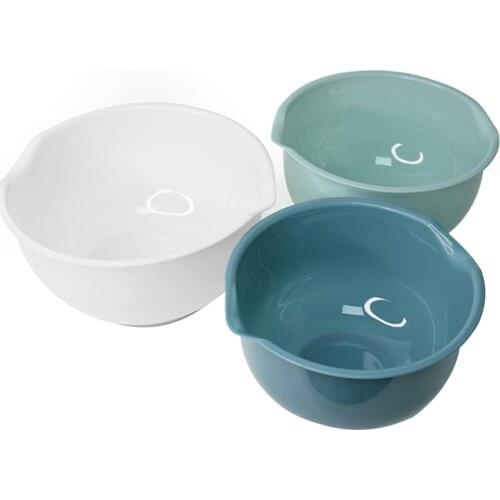 3Pcs Bowl Set Mixing Bowls Creative Fruit and Vegetable Basin Salad Bowl with Non-slip Bottom Kitchen Supplies