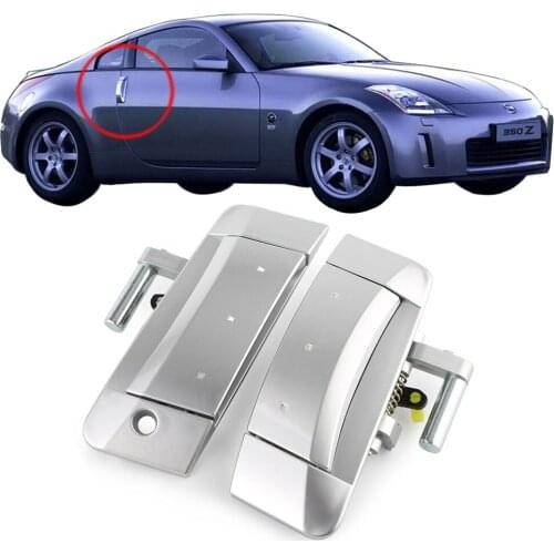 Outside Door Handle for Nissan 350Z 2003-2009 Left Right Exterior Front Driver Passenger Exterior Handles Left Unit Only Silver