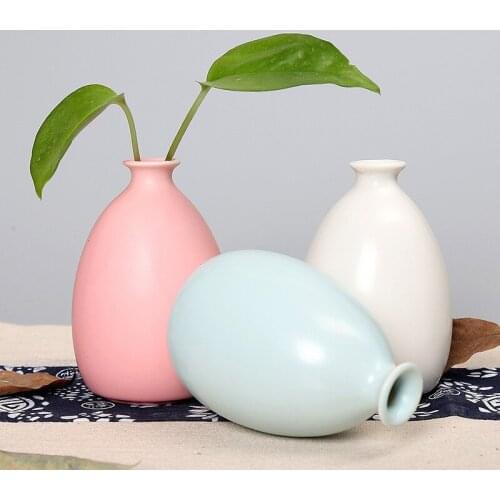 Nodic Mini Vase Pottery Flower Vases Smooth Ceramic Plant Office Home Decoration Terrarium Hydroponic Plant Vases Table Ornament