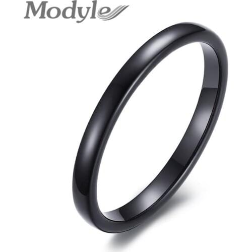 Modyle 2020 New Cute Women Gold-Color Rings Trendy 2 mm Tungsten Carbide Wedding Bands for Women