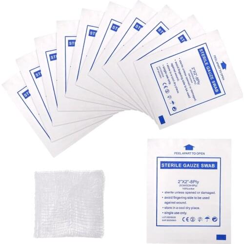 Exceart 30pcs Disposable Sterile Gauze Swab Absorbent Cotton Pads for First Aid Wound Dressing Wound Care
