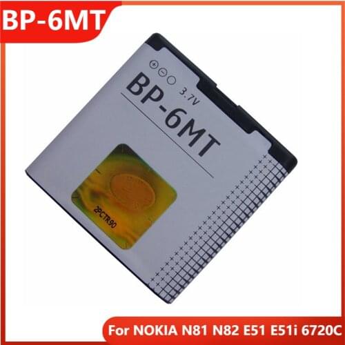 Original BP-6MT Phone Battery For NOKIA N81 N82 E51 E51i 6720C BP-6MT Replacement Rechargable Batteries 1050mAh