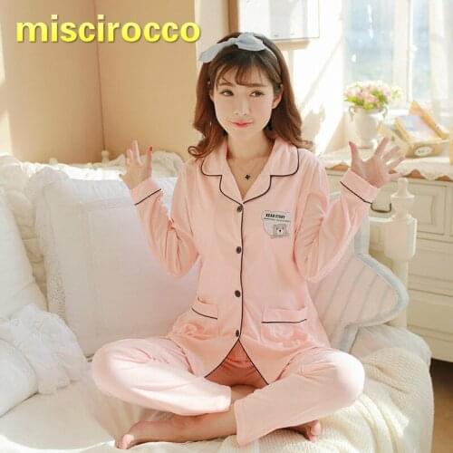 Lactation Pajamas Sets Long Sleeve Long Trousers Cotton Thin Spring Autumn Maternity Pajamas Clothes Sleep Women Lounge