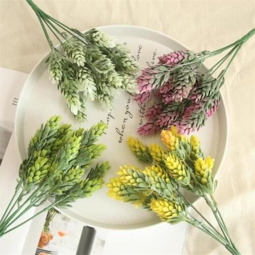 Artificial plants plastic green grass Fake plant decorate flowers For wedding home garden1 PCS Leave Plastic plant fake flower