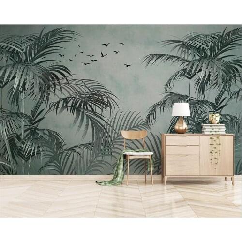 Custom wallpaper 3d modern minimalist mural Nordic style medieval tropical plant background wall living room bedroom decoration