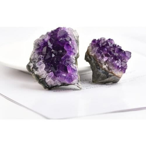 Natural Raw Amethyst Quartz Purple Crystal Cluster Healing Stones Specimen Home Decoration Crafts Decoration Ornament