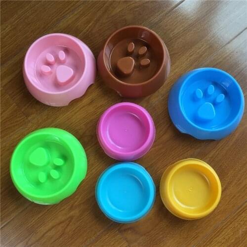 Footprint Dog Bowl Pet Travel Dry Food Bowls Anti Choke Anti-Gulping Puppy Kitten Slow Eating Feeder Durable Cat Food Dish Bowl