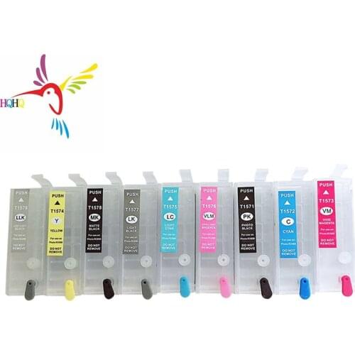 T7601-T7609 9pcs/Set Refill Ink Cartridge for Epson P600 Printer Refillable Ink Cartridge with Permanent Chip T7601