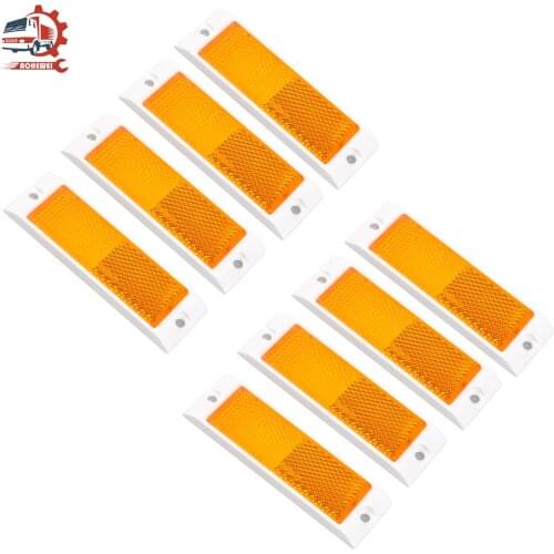 AOHEWEI 4 6 8x Trailer Rear Reflective Strips Position Rectangular Reflector Screw Fix on Gate Fence for Caravan Boat Motorcycle