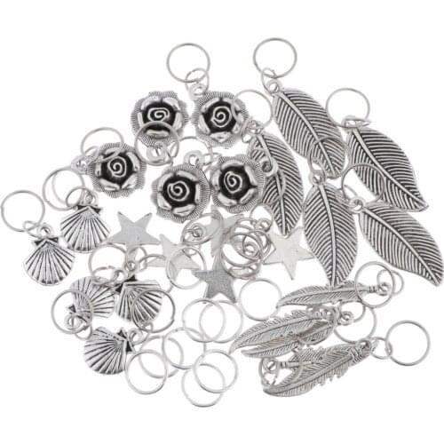 35 Pieces Metal Coil Dreadlocks Rings, Braiding Hair Clip Hair Jewelry Pendant