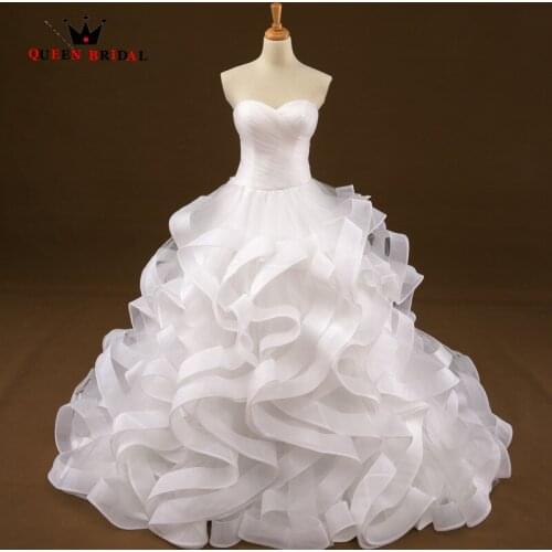Custom Made Ruffly Princess Wedding Dresses Ball Gown Sweetheart Long Formal Bride Wedding Gown 2021 New Vestidos De Novia WD20