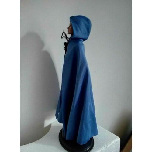 1/6 Scale Blue Hooded Cloak Model for 12" Body Action Figure Doll Toys