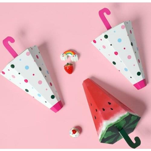 1PC Creative Umbrella Shape Candy Box Kids Birthday Cookies Chocolate Gift Boxes Packaging Paper Snack Packaging Favors
