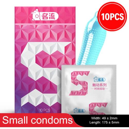 MingLiu 10pcs Condoms For Men 49 mm Small Size Condom for Sex Particle Floating-Points Cock Penis Sleeve Intimate Goods Sex Toys
