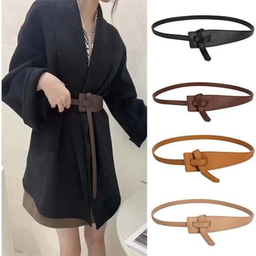 2021 New Spring Summer PU Leather Women Belt Stitch Personality Long Wide Belt Women Fashion All-match Dress Belt TT@88
