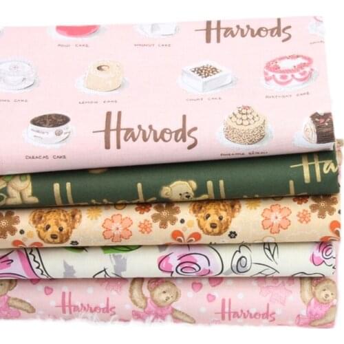 50*140cm 100% Cotton Fabric Cute Bear Print Handmade DIY Patchwork Garment Dress Children Cloth Sewing Tissue