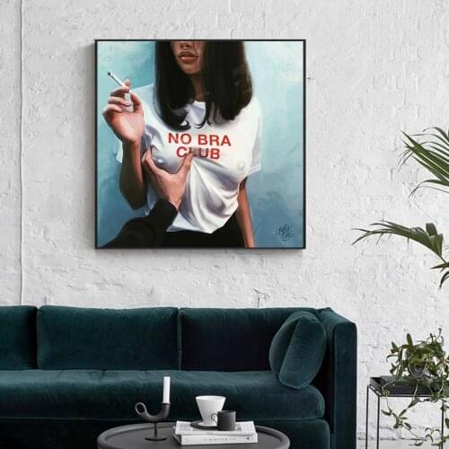 Abstract No Bar Club Girl Canvas Paintings On the Wall Art Posters And Prints Modern Bad Girls WaLL Pictures For Living Room
