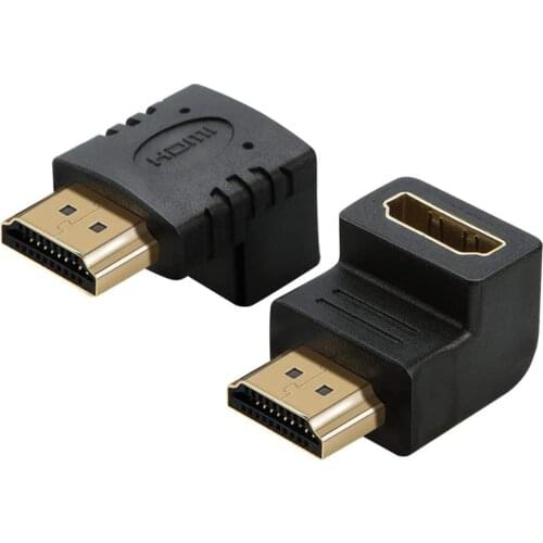 90 Angle HDMI-Compatible Adapter Male to Female 90Degree Upward Converter L Shape Flat Extender for Wall TV Roku PS5 Xbox