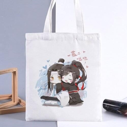 Anime Mo Dao Zu Shi Cosplay The Untamed Wei Wuxian Lan Wangji Mdzs Environmental Protection Bag Canvas Carry Bag For Women men
