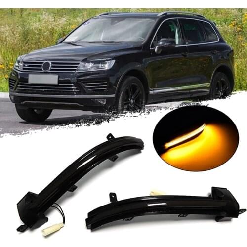 Car Dynamic LED Turn Signal Light Rearview Mirror Light Indicator For- Touareg II MK2 7P 2010 - 2018