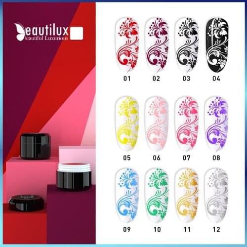 Beautilux 1pc Nail Art Stamping Gel UV LED Nails Printing Transfer Gel Soak Off Gels Nail Polish Lacquer For Nail Design 6g