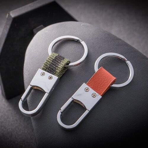 4 Colors PU Leather Nylon Key Chains Holder Mens Simple Keyring Keychain for Car Accessories Party Men Keychains Gift