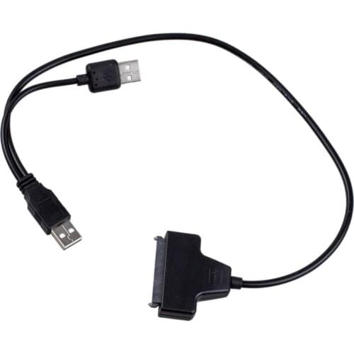 USB 2.0 to SATA Serial ATA 15+7 22P Adapter Cable For 2.5" HDD Laptop Hard Drive