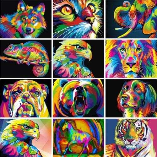 AZQSD Painting By Numbers Cat Pictures By Number Animal Arcylic Oil Painting Paint By Numbers For Adults Oil Painting Home Decor