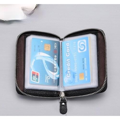 Simple retro unisex genuine leather organ card package cowhide leather multi-card coin purse male and female drivers license