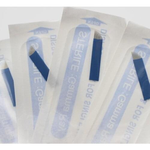 100pcs 17 Pin Permanent Eyebrow Makeup Blades Tattoo Manual Needle For Microblading Pen