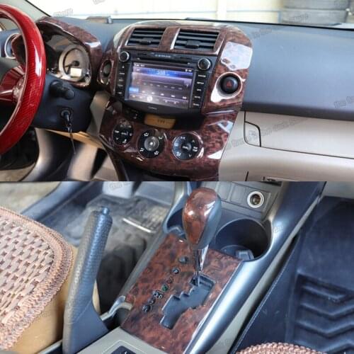Lsrtw2017 Wood Grain Car Central Control Decorations for Toyota Rav4 2007 2008 2009 2010 2011 2012 2013 Interior Accessories