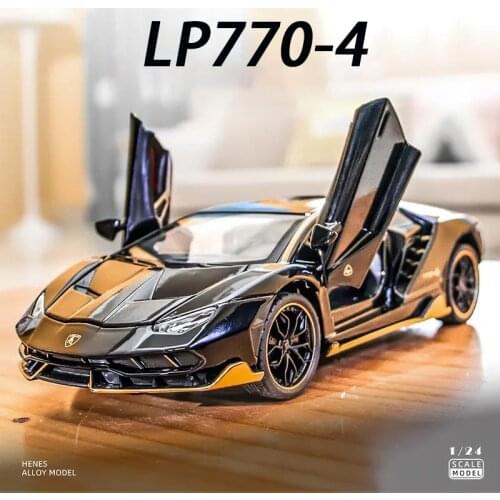 1:24 LP770-4 Car Alloy Sports Car Model Diecast Sound Super Racing Lifting Tail Hot Car Wheel For Children Gifts